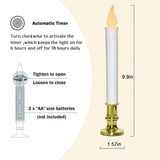 Battery Operated Christmas Window Candles, Set Of 4 With Timer | 9" Flickering Led Candles,Valentines Day Decorations,6/18H Auto On/Off