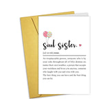 Soul Sister Definition Card, Best Friend Birthday Cards, Friendship Card For Bestie Bff, Unique Birthday Cards For Women Girl Lady, Galentine'S Day Gift For Her