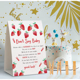 Don'T Say Baby Clothespin Games, Strawberry Baby Shower (Pack Of 1 Sign And 50 Mini Natural Clothespins), Baby Shower Decorations, Berry Sweet Baby Shower Game, Party Favors Supplies - 16