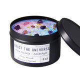 Crystal Healing Candles Manifestation Candle Magic Gift Spiritual Energy Chakra Desires Law Of Attraction Handmade Soy Wax With Rose Quartz Amethyst Trust The Universe