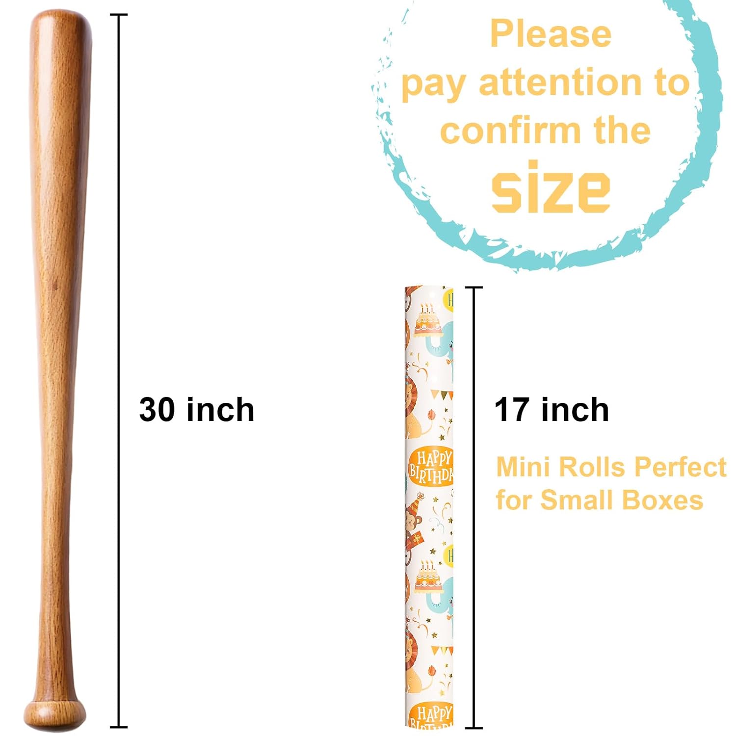 Birthday Wrapping Paper, 17 Inch X 32.8 Feet Cute Monkey Giraffe Animal Themed Balloon Happy Birthday Lettering Gift Wrap For Boy, Girl, Baby Shower, Newborn Celebration
