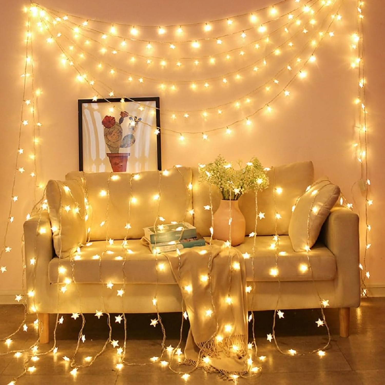 Star Usb String Lights, 20Ft 40 Led Star Usb Powered Fairy Lights Warm White For Party Birthday Christmas Home Decoratio