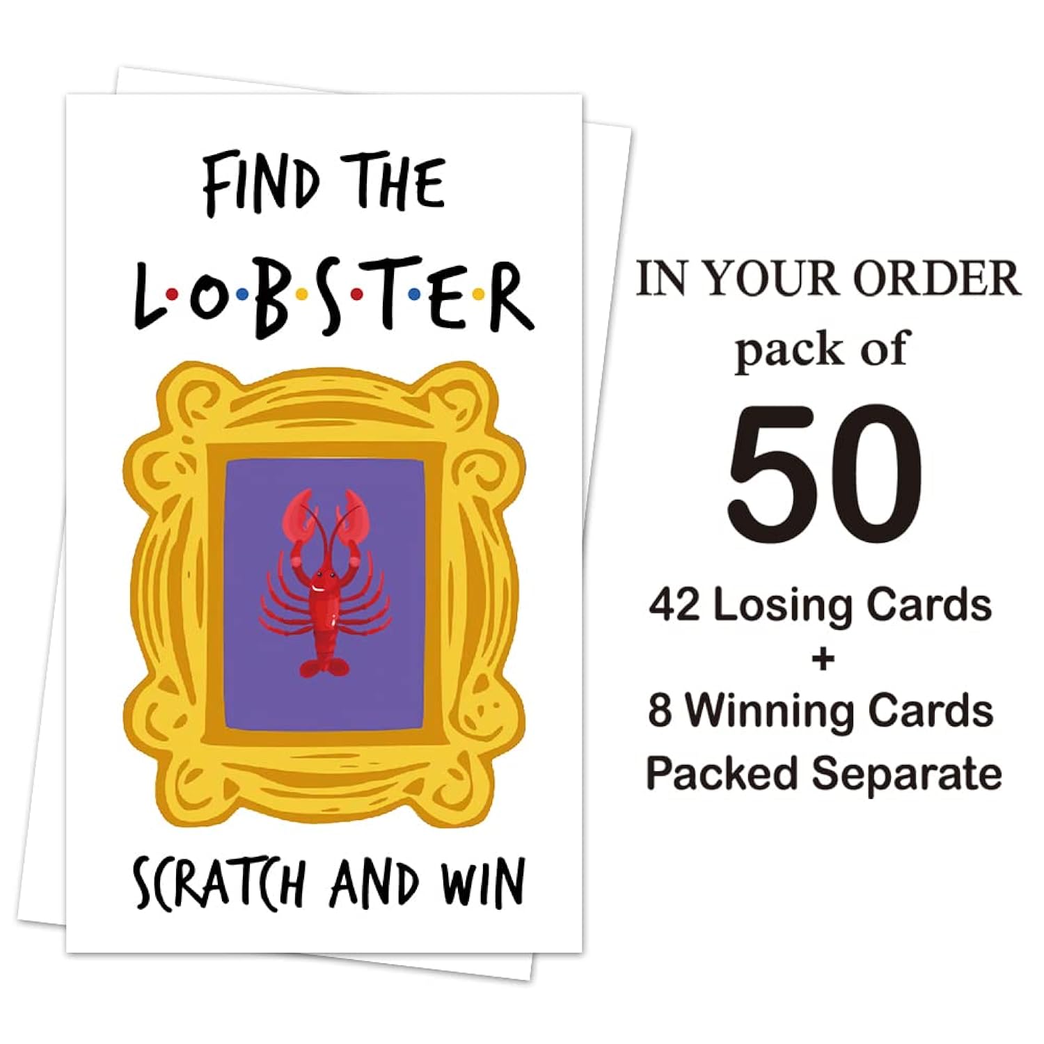 50 Pack Find The Lobster Bridal Shower Scratch Off Game Cards For Country Wedding, Bridal Shower, Bachelorette Party Game, Wedding Shower Ideas, Baby Showe