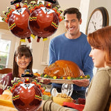 Turkey Balloons 3Pcs Thanksgiving Foil Balloons Fall Harvest Party Decorations Set