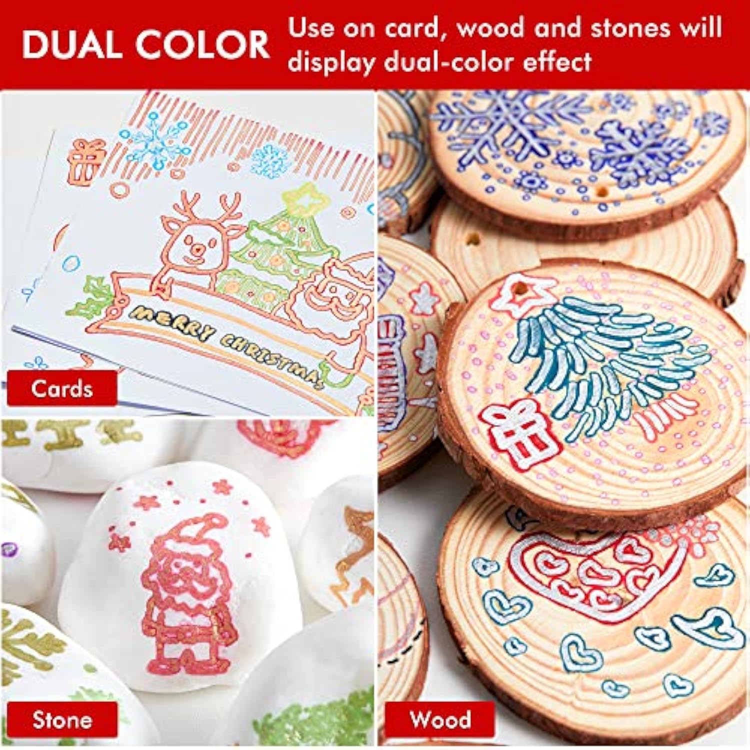 40 Pack Double Line Outline Permanent Markers, 20 Silver And 20 Gold Colors Squiggles Shimmer Markers Set, Self Outline Metallic Marker Pens For Drawing, Christmas Card, Diy Crafts