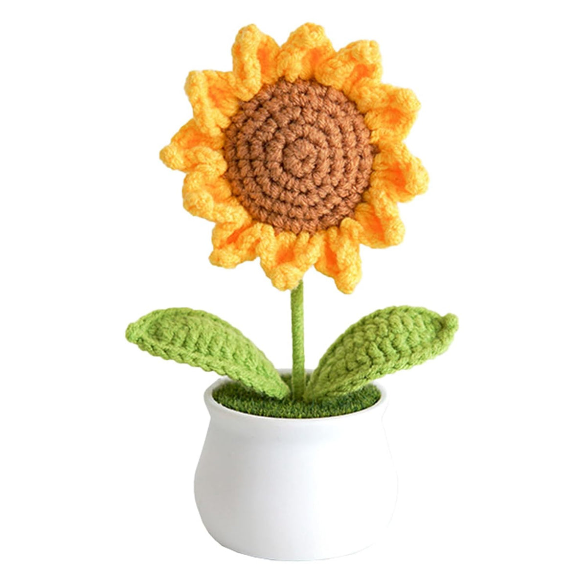 Crochet Flowers Sunflower For Home Office Desk Decor, Funny Crochet Sunflower Gifts For Women Teacher Valentines Day Gifts For Her