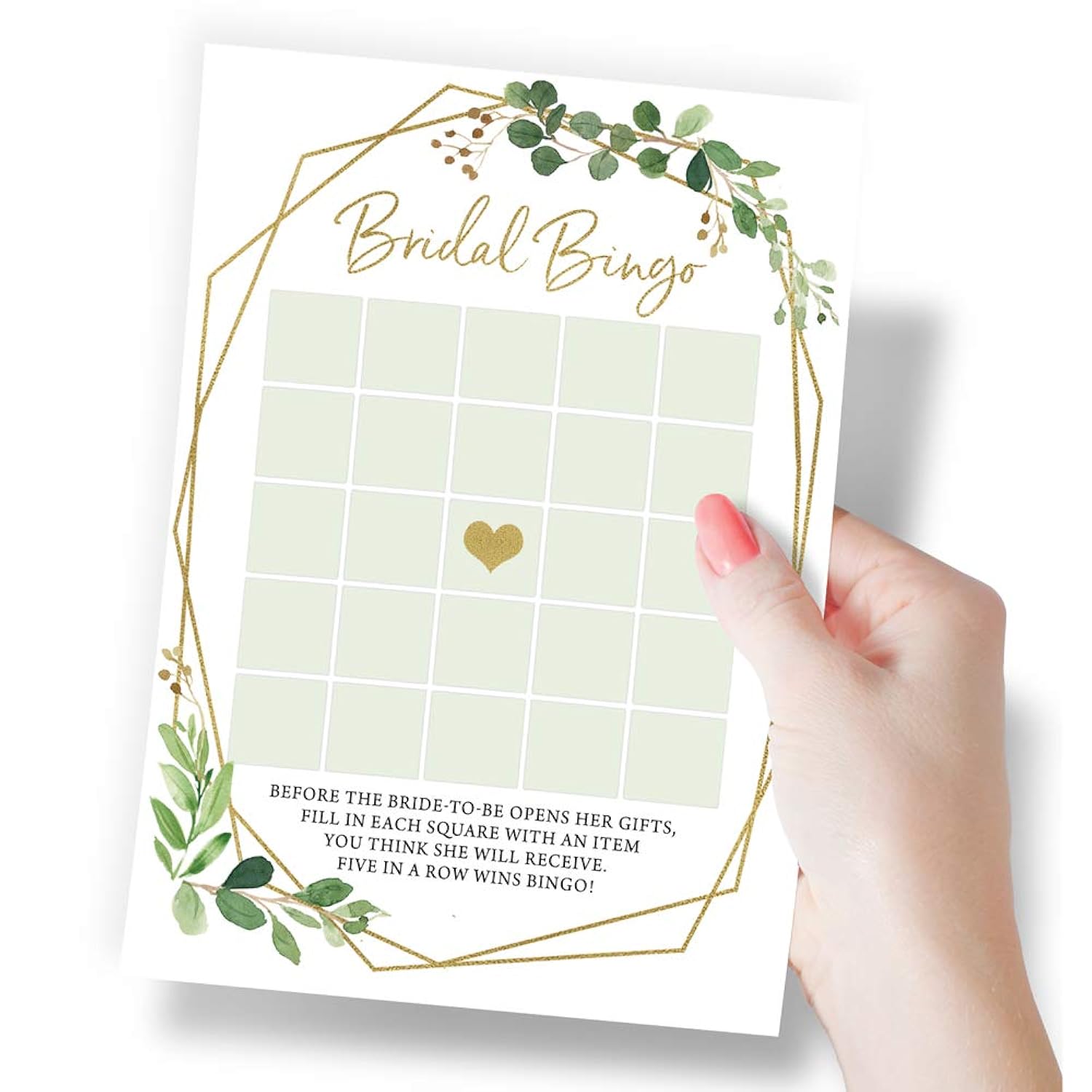 Bridal Shower Game Set – 5 Fun Games And Activities For 50 Guests, Includes Bingo, Trivia, And Advice Cards, Botanical Greenery Wedding Shower Games