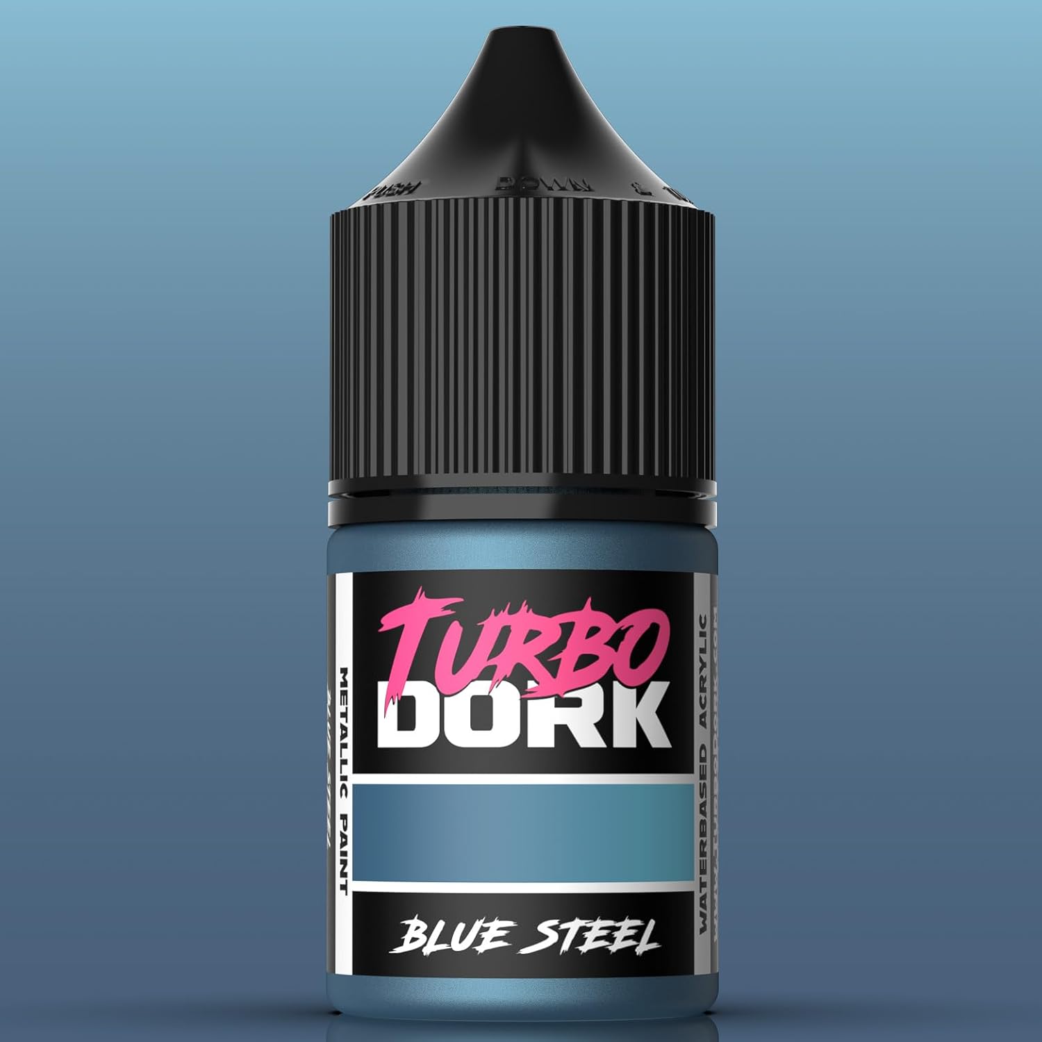 Blue Steel Metallic Acrylic Paint 22Ml Bottle - Water-Based Non-Toxic Metallic Finish Paint