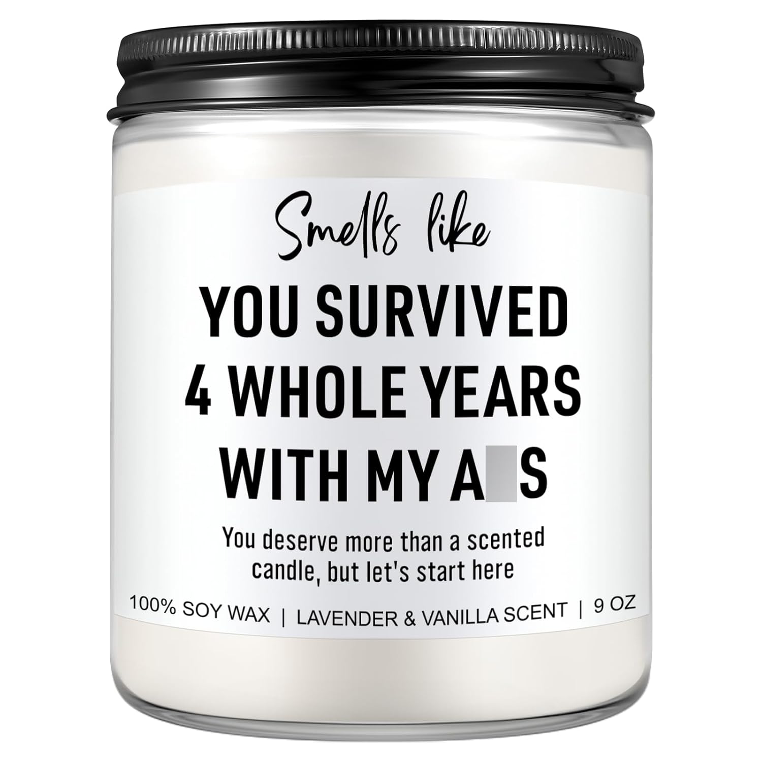 4 Year Anniversary Candle For Him, Her - 4Th Anniversary, Gifts For Husband, Wife, Couple, Boyfriend, Girlfriend - Fruit & Flowers 4Th Wedding Anniv. Gifts For Men, Women
