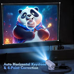 4K Auto Keystone Mini Projector, 260 ANSI, WiFi 6, Android 11, 180° Rotation