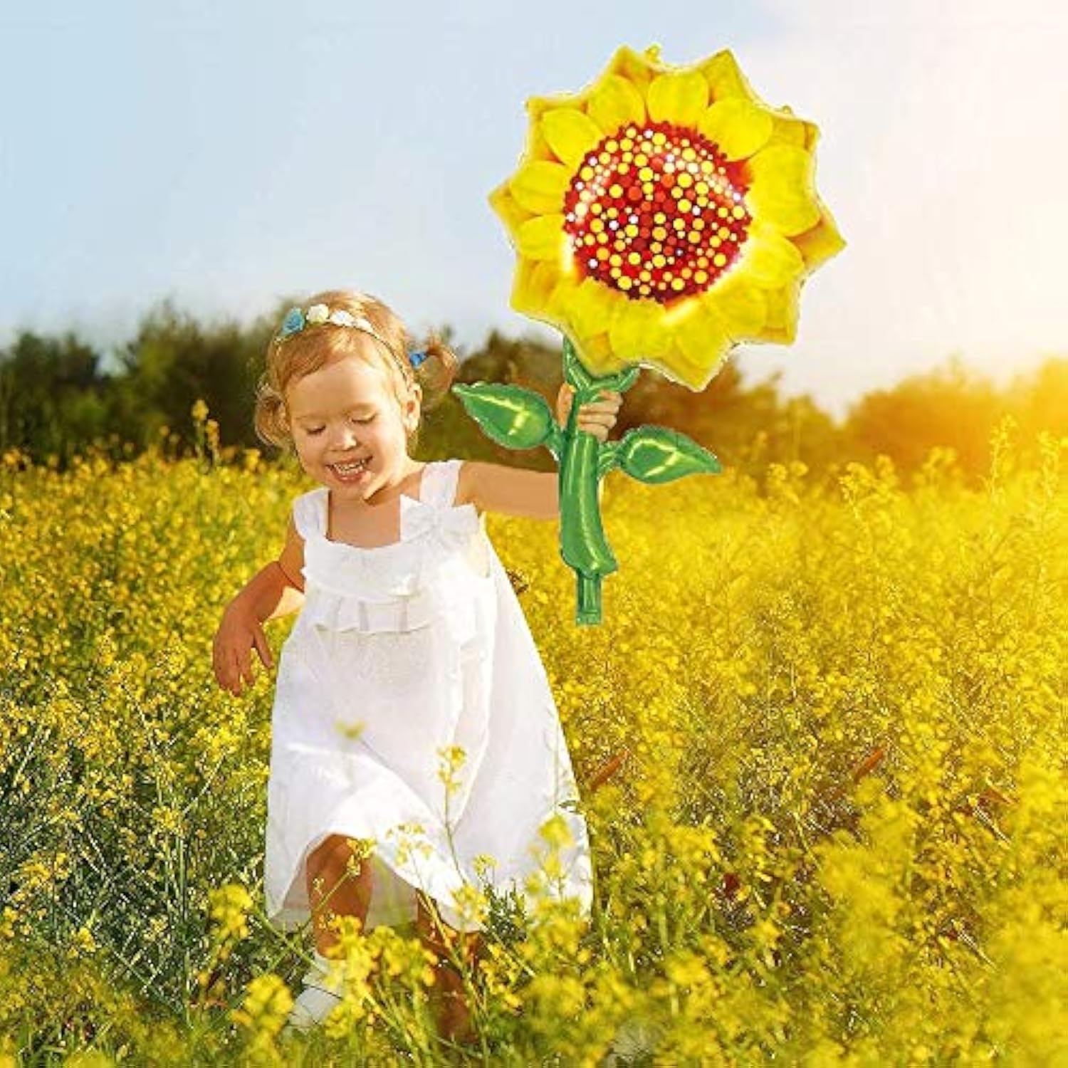 33" Sunflower Foil Balloons – 6 Pcs for Summer, Luau & Party Decorations