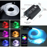 Bluetooth 16W Rgbw Fiber Optic Lights Star Ceiling Lighting Kits 450Pcs 0.03In 9.8Ft Music Sound Activated App Remote Control Car Home Headliner Decor