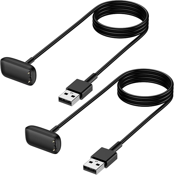2 Pack Charging Cable for Fitbit Charge 6 Charge 5 Luxe Smartwatch 3.3FT