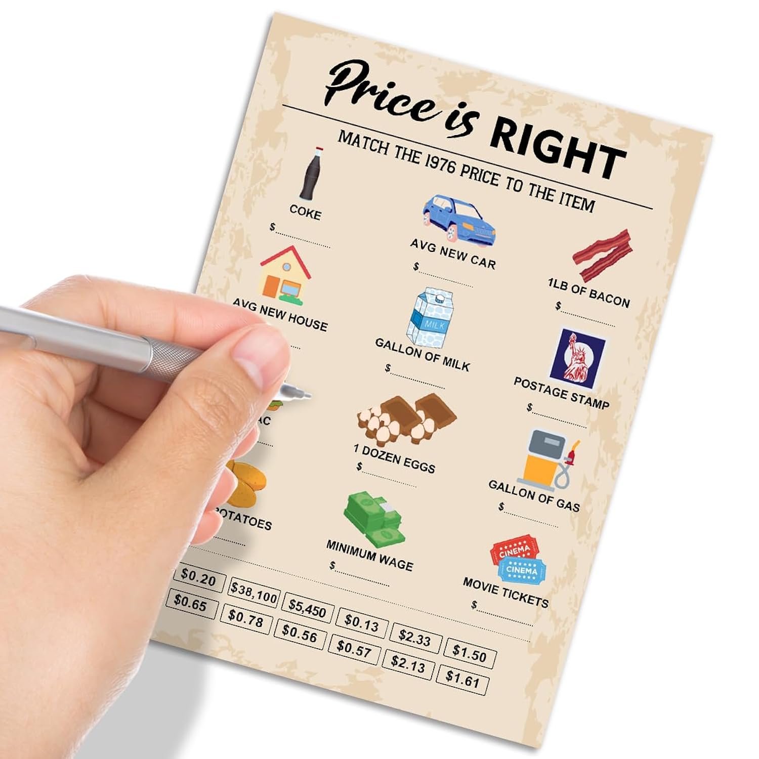 50Th Birthday Party Games, Set Of 2 Activities For 15 Guests, Born In 1976 Games Bundle, Birthday Party Supplies For Adults, Pack Of 30 Cards