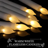 60 Pcs Flameless Led Taper Candle Battery Operated Candle Flickering Led Candle With Warm Light For Church Christmas, Battery Not Included(Null)
