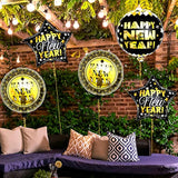 Black Gold Happy New Year Balloons 18in Pack of 5 2026 Party Decor
