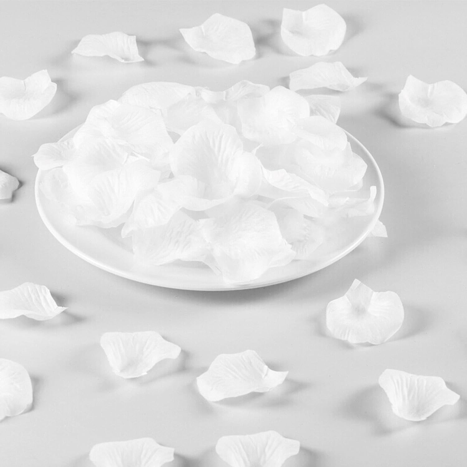 Rose Flower Petals White 1200Pcs Artificial Flowers Silk Rose Petals For Wedding Decoration Party Table Confetti Romantic Night Valentine'S Day