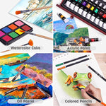 175 Piece Deluxe Art Set With 2 Drawing Pads, Acrylic Paints, Crayons, Colored Pencils, Paint Set In Wooden Case, Professional Art Kit, Art Supplies For Adults, Teens And Artist, Woodmuse Plus