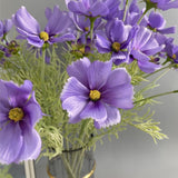 6 Pcs Artificial Fake Flowers Plants Cosmos Silk Flower Arrangements Wedding Bouquets Decorations ? 23.6''/60Cm Artificial Silk Daisy Fake Flowers Uv Resistant Outdoor Fake Wildflowers (Purple Blue)