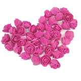 Artificial Flowers 100Pcs 3Cm Mini Fake Roses For Diy Wedding Bouquets Centerpieces Party Baby Shower Home Decorations (Deep Pink)