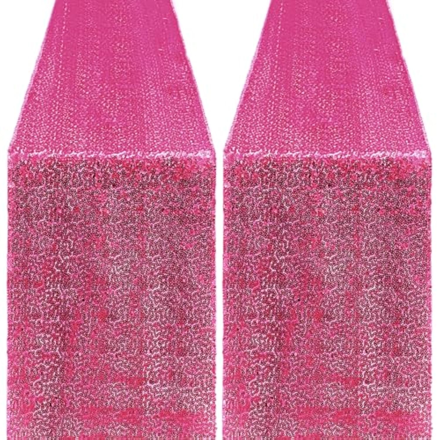 2 Packs 12 X 72 Inches Sequin Table Runner, Hot Pink Glitter Table Runner For Birthday Party Supplies Wedding Engagement Baby Shower Holiday Celebration Event Decorations