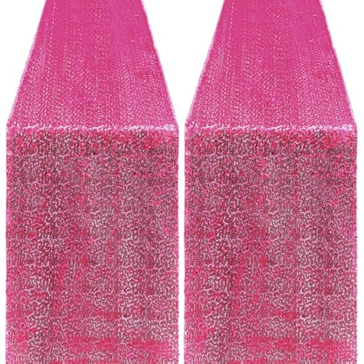 2 Packs 12 X 72 Inches Sequin Table Runner, Hot Pink Glitter Table Runner For Birthday Party Supplies Wedding Engagement Baby Shower Holiday Celebration Event Decorations