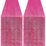 2 Packs 12 X 72 Inches Sequin Table Runner, Hot Pink Glitter Table Runner For Birthday Party Supplies Wedding Engagement Baby Shower Holiday Celebration Event Decorations