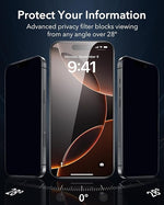 3-Pack Privacy Screen Protector for iPhone 16 Pro Max, Anti-Spy, Easy Install, Case Friendly