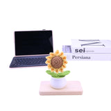 Crochet Flower Simulation Sunflower Potted Artificial Flowers Desk Decoration Dashboard Decoration Home Decoration Exquisite Diy Flowers