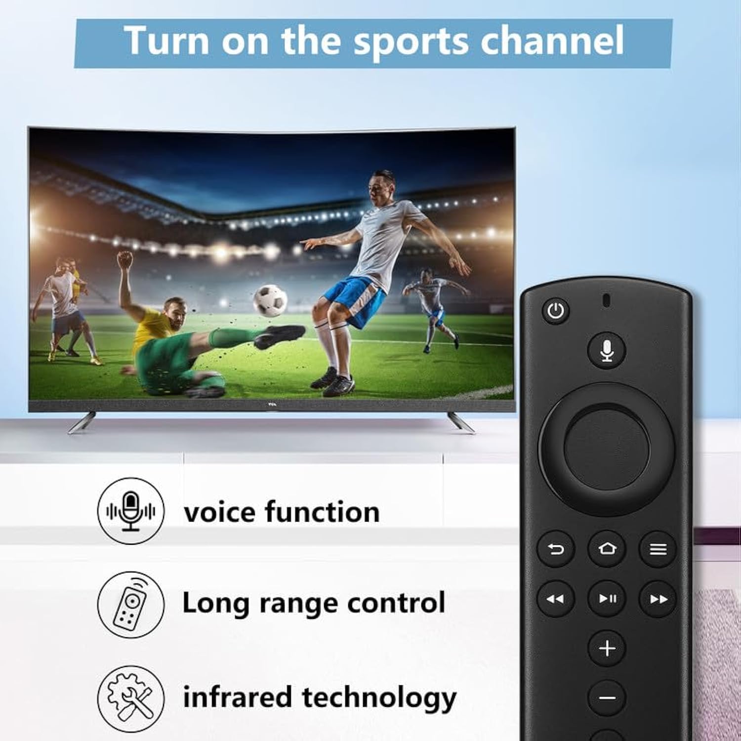 Replacement Stick Remote Control Fit For Amz Fire Smart Tvs Stick (2Nd/3Rd Gen/Lite),Amz Smart Tv 3Rd Gen, Amz Smart Tv Stick 4K, Amz Smart Tv Cube