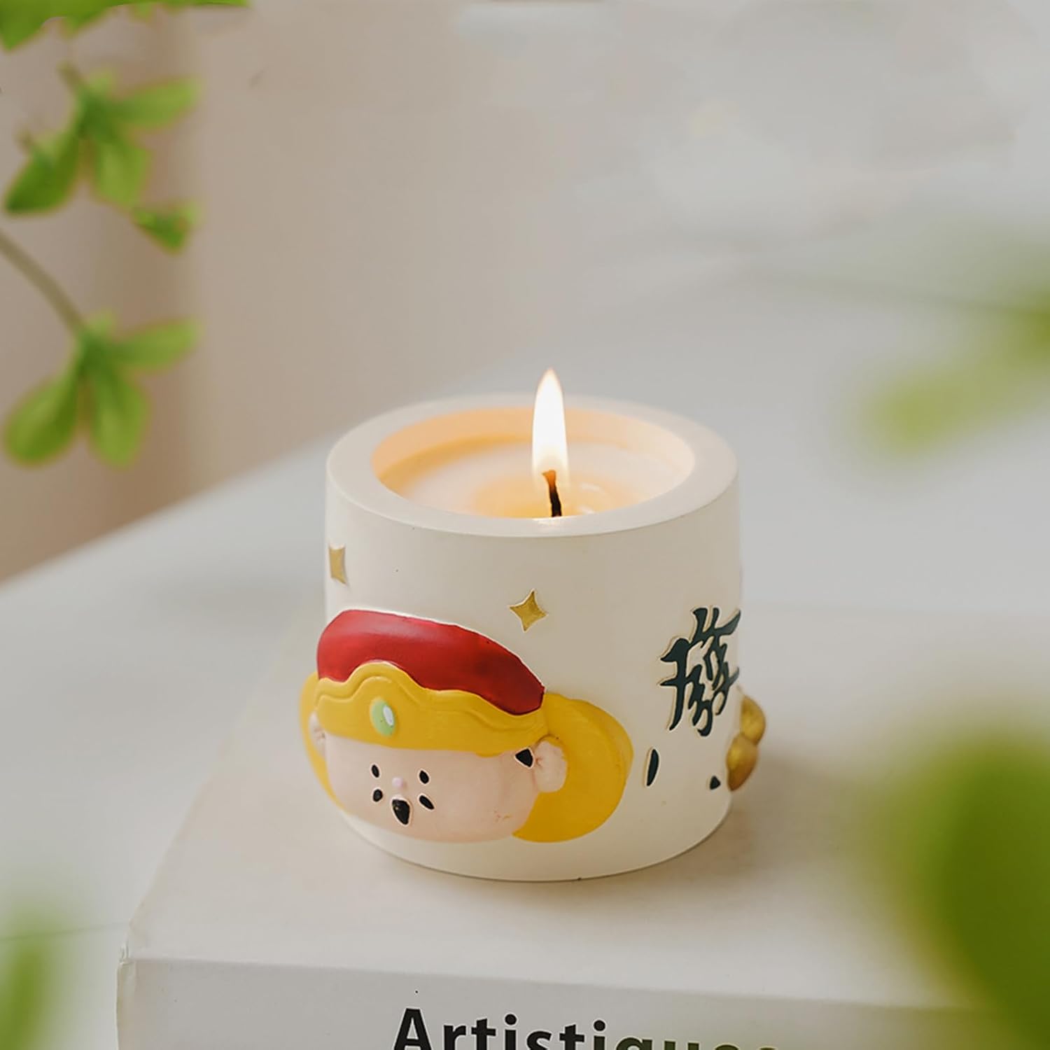 Cai Shen Cup Scented Candle, 380G God Of Fortune Chinese Style Soy Wax Candle For Make A Fortune,Feng Shui Decorative Candle For Birthday, Holiday, Home Decor