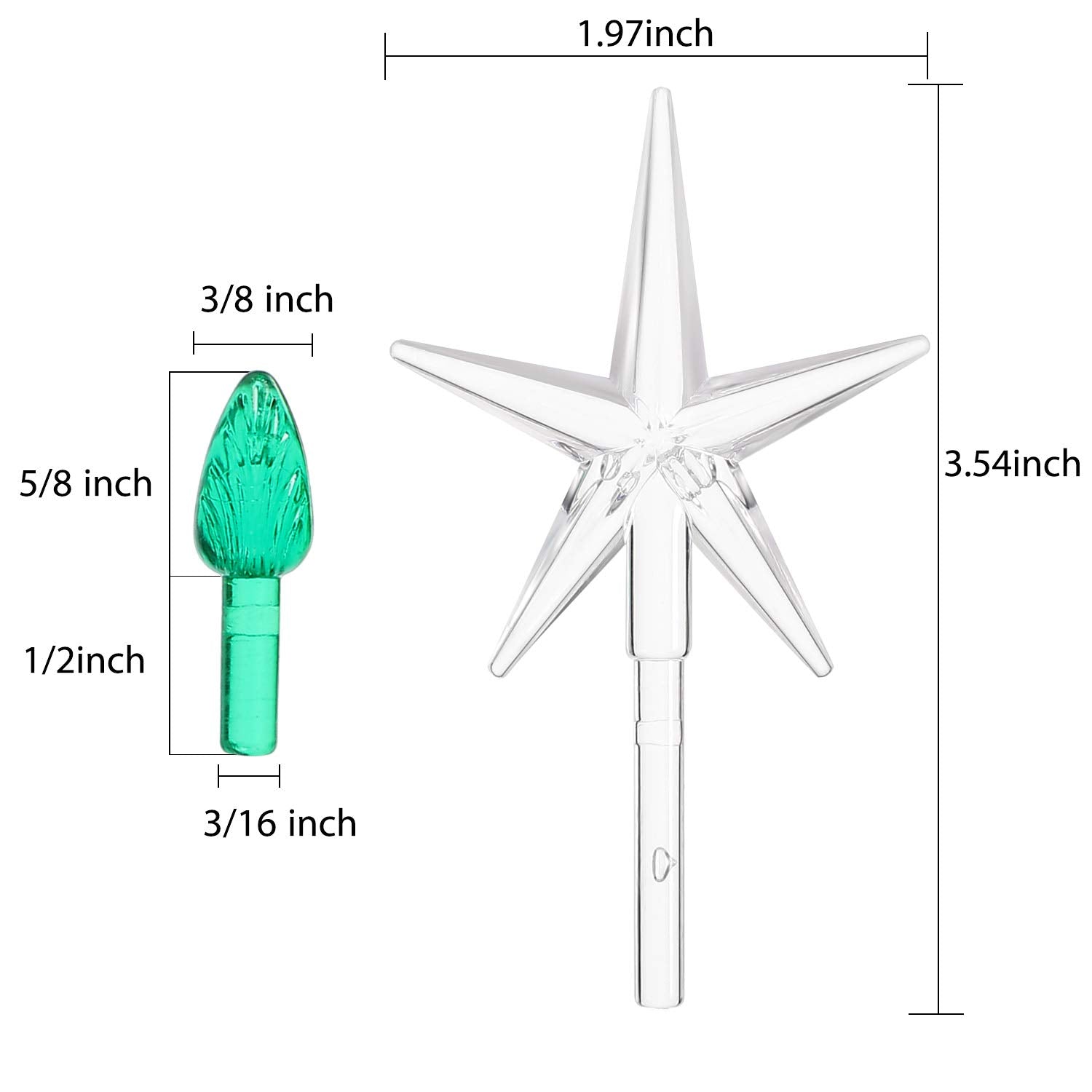 150 Pieces Ceramic Christmas Tree Replacement Lights, Multi Color Medium Plastic Light Up Twist/Bulbs And 1 Piece Cerami