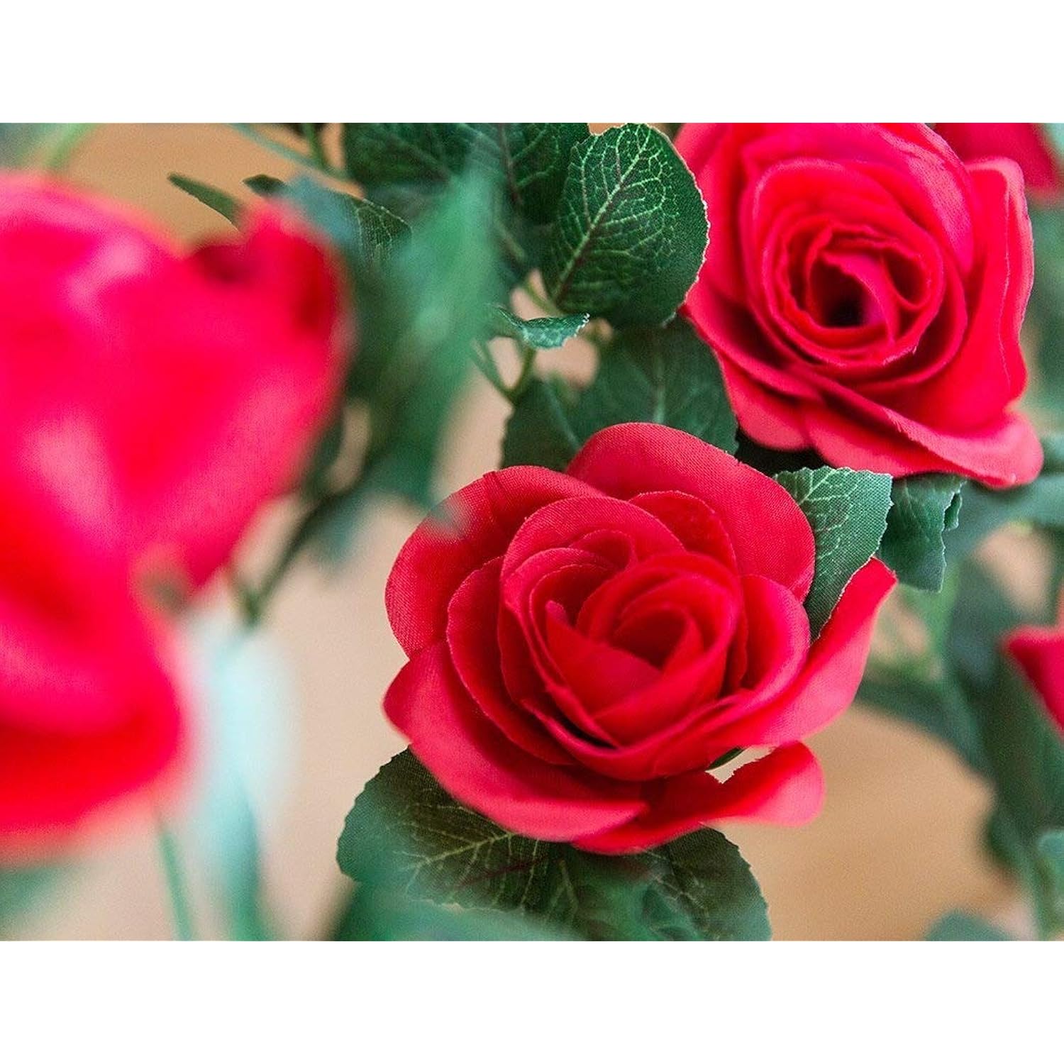 2 Pack (16Ft) Artificial Rose Vine Flowers Plants Fake Flower Vine For Wedding Home Garden Craft Art Decor Valentine'S Day Mother'S Day Party Decoration Red