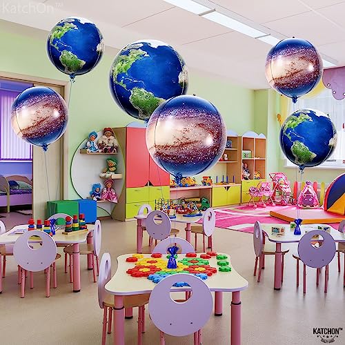 Globe Balloons and Galaxy Balloons 22 Inch, Pack of 6