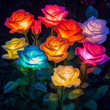 4 Pack Solar Flower Garden Lights Waterproof Outdoor Yard Decor Solar Powered Lights