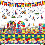 74 Pcs Soccer Party Supplies and Soccer Party Decorations Set