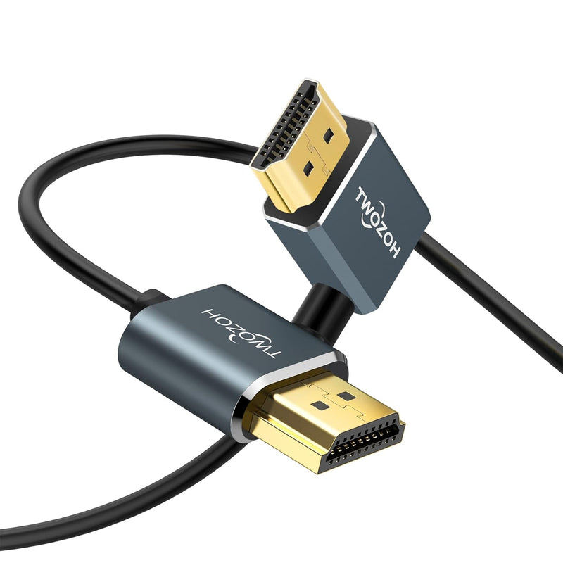 Flexible Hdmi To Hdmi Cable Left Angled 90° 1Ft, Ultra Thin And Slim Hdmi Cord