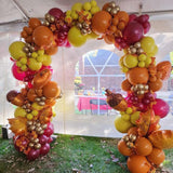Fall Balloon Arch Kit: Orange, Burgundy, Gold, Pumpkin & Maple Leaf Decor
