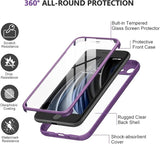 Crossbody Phone Lanyard Case with Zippered Pouch Adjustable Strap Purple