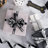 Paw Print Ribbon Dog Bone Satin Ribbon Assortment Black And White Ribb