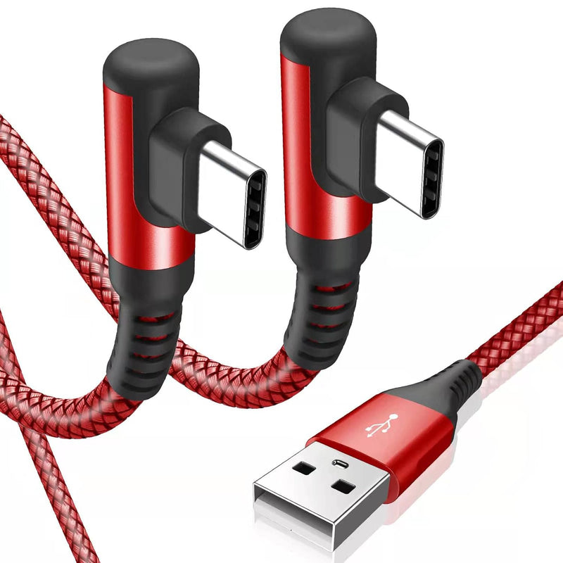 Usb C Cable Right Angle [2-Pack, 10Ft+10Ft], Usb Type C Charger Fast Charging