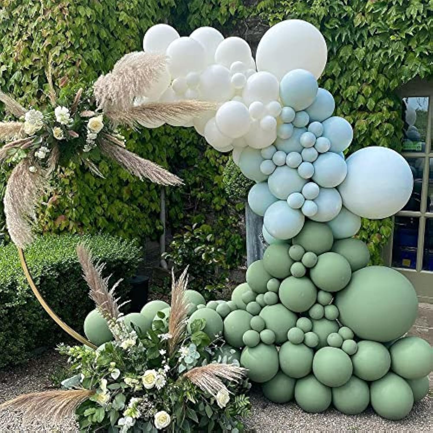 Sage Green And Blue Balloon Garland Kit With Arch Kit, 18 10 5 Inch Ba
