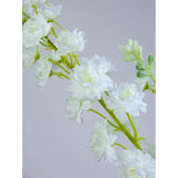 4Pcs 33.5'' White Delphinium Artificial Flower Faux Larkspur Long Stem Fake Floral Silk Bouquets Plant For Tall Floor Vase Spring Home Kitchen Wedding Outdoor Indoor Decoration