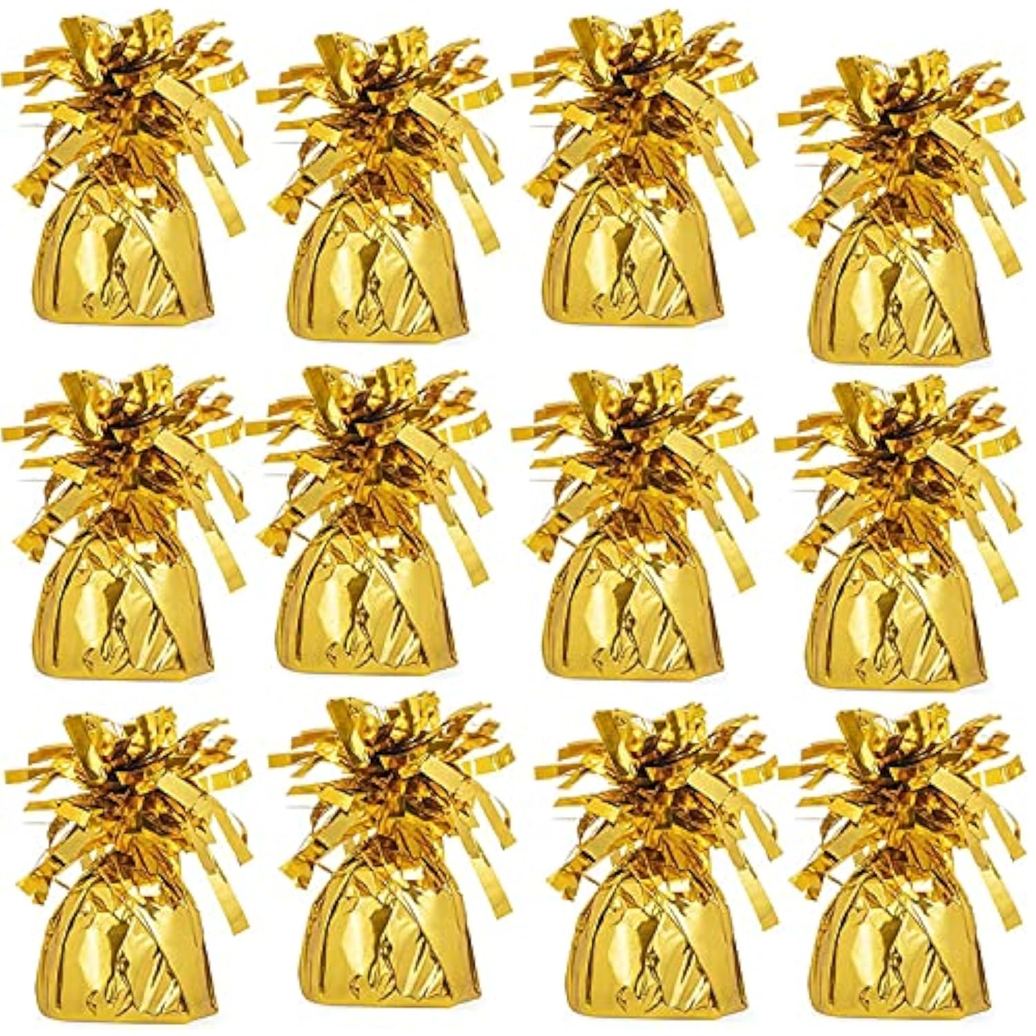 Metallic Gold Balloon Weights 12-Pack, 5.5" Party Favors