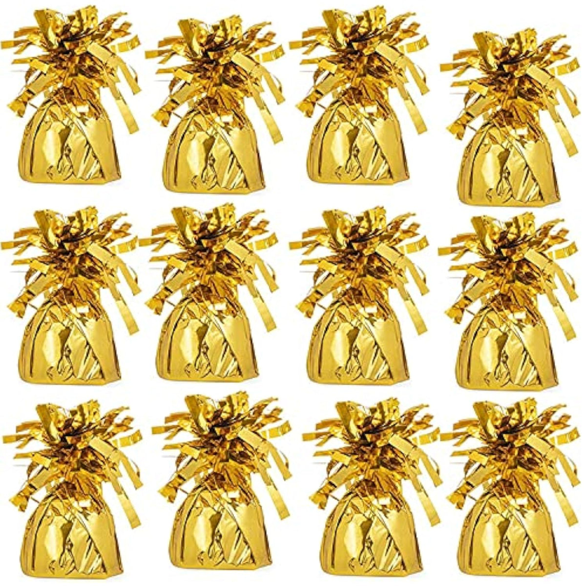 Metallic Gold Balloon Weights 12-Pack, 5.5" Party Favors