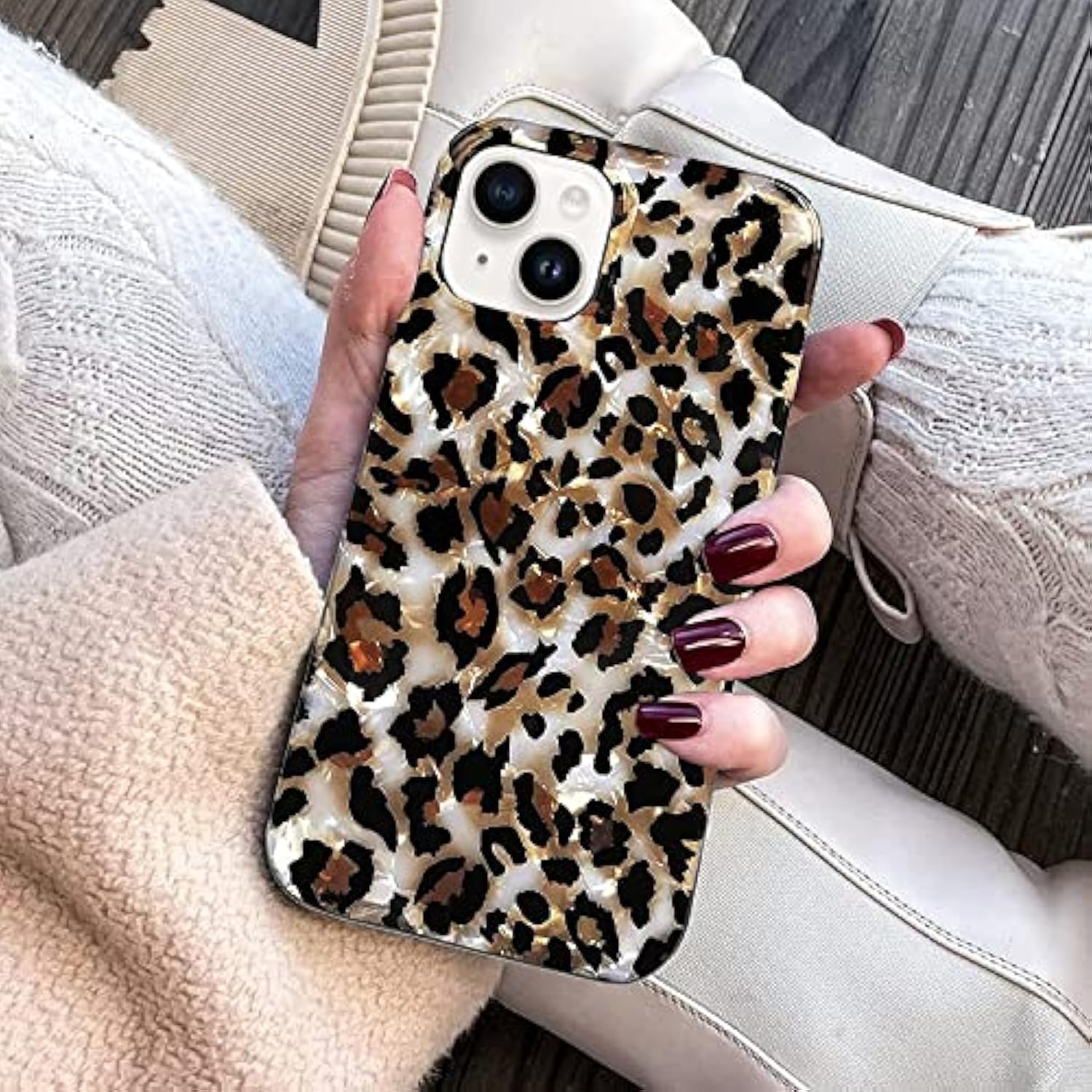 Case Compatible With Iphone 15 Plus Case 6.7, Luxury Sparkle Translucent Clear Leopard Cheetah Print Pearly Design Soft Silicone Slim Tpu Protective Phone Case Cover For Girls Women (Bling)