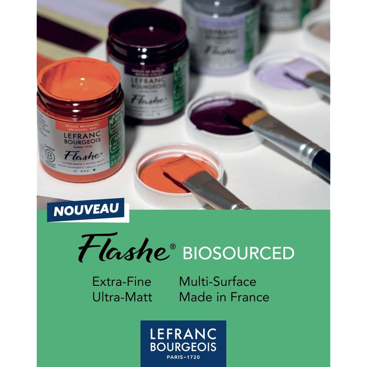 Flashe Bio-Based Acrylic And Vinyl Paint, 75Ml Recyclable Pot, Almond Green