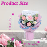 Crochet Flower Rose Bouquet - Handmade Artificial Flower For Festival Wedding Graduation Anniversary - Knitted Rose Bouquet For Women (Pink)