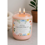 Hand-Poured Soy Candle – 22Oz (623G), Clean-Burning, Long-Lasting Candle With Cotton Wick, Reusable Glass Jar – 4 Variations Available (Kendal Rose, Pink Grapefruit)