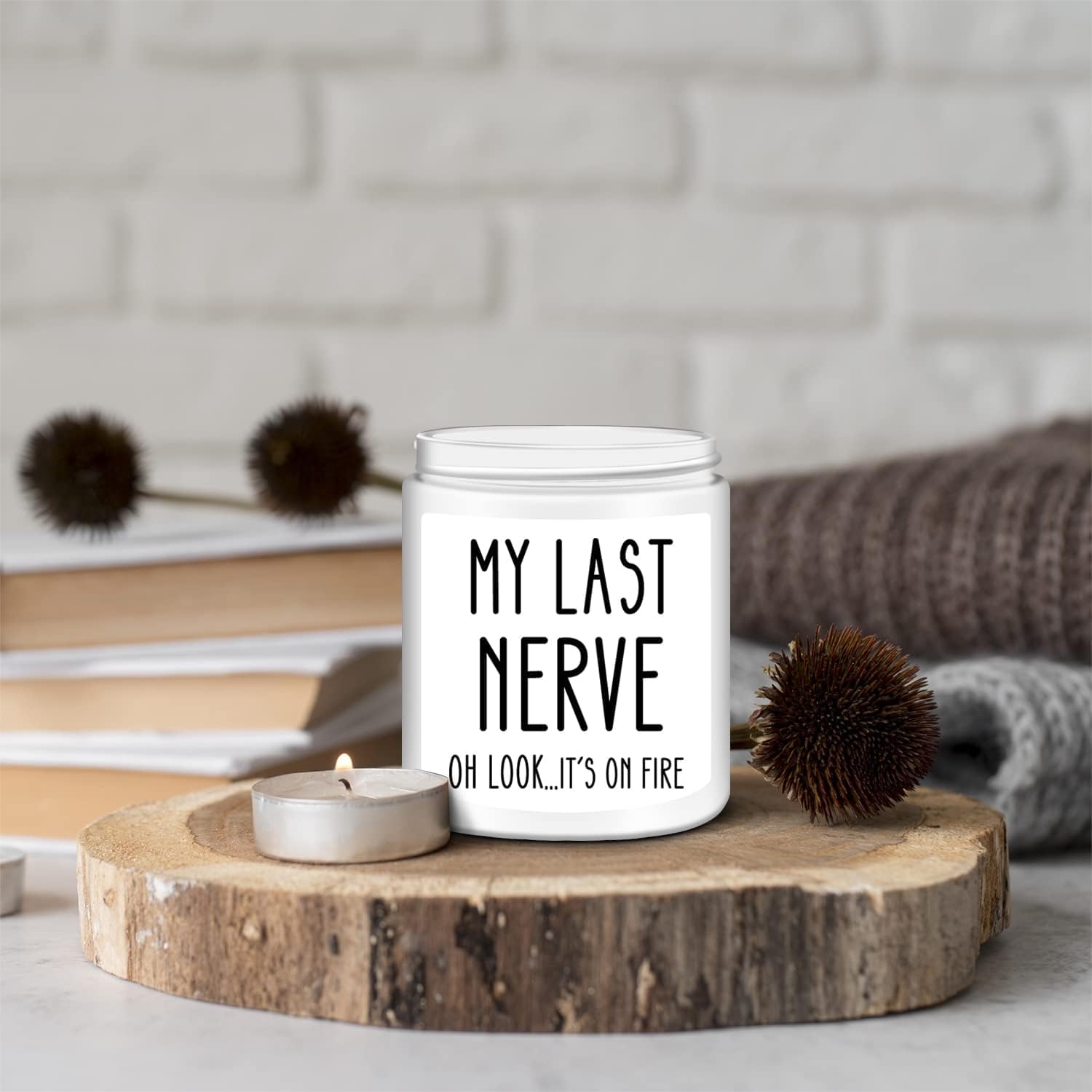Birthday Gifts For Women, Funny Friendship Gift For Friend - My Last Nerve Lavender Candle - Unique Best Friend Birthday Gifts For Women, Her, Mom, Bff, Sister